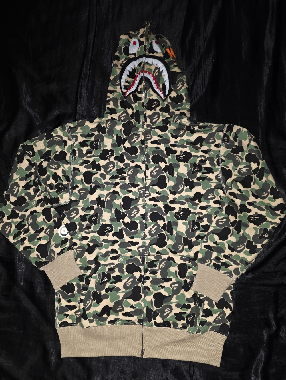 BAPE Shark ABC Camo Full Zip Hoodie, Green Camo